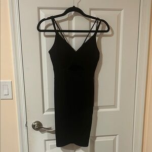 Emerald Sundae Black Strappy Mini Dress